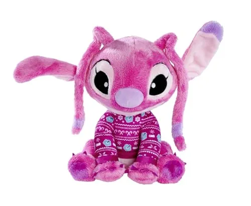 Disney Plüsch - Lilo & Stitch Engel - Weihnachten Muster - Kuscheltiere mit festlichem Design, ideal zum Kuscheln und Spielen in der Weihnachtszeit für kleine Disney-Fans.