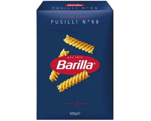 Barilla Pasta Fusilli Nummer 098 Hartweizengrieß 500g - Feine Fusilli aus hochwertigem Hartweizengrieß für perfekte Pasta-Gerichte. Ideal für kreative Rezepte und schnelle Zubereitung in der Küche.