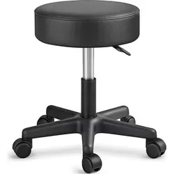 Tresko Arbeitshocker schwarz - Friseurhocker & Behandlungshocker - Stühle & Hocker - Gepolsterter Hocker mit Rollen, verstellbare Sitzhöhe von 47-60 cm für optimalen Komfort bei der Arbeit.