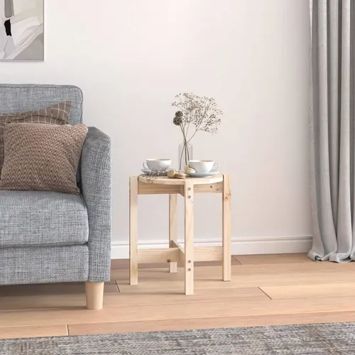The Living Store Couchtisch Ø 42,5x45 cm aus massivem Kiefernholz