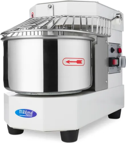 Maxima Gastro Teigmischer 8 l - 4,5 kg Teig - Sonstige Küchenkleingeräte, leistungsstarker Teigmischer mit Timer und Sicherheitsfunktionen, ideal für professionelle Küchen und müheloses Teigkneten.