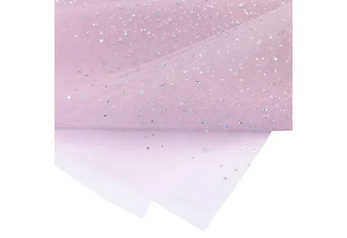 Creativery Stoff, Tüll Stoff mit Glitzer Punkten 150cm x 3m Rosa