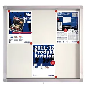 FRANKEN Schaukasten ECO silber 6x DIN A4 - Vielseitiger Informationsdisplay - Schaukästen für Innen- und Außenbereich, magnethaftend und beschriftbar. Ideal für die übersichtliche Präsentation von 6x DIN A4 Dokumenten.