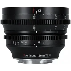 7artisans 2.9/12mm T Black für Fuji X - Objektiv für APS-C Kameras, bietet eine beeindruckende Lichtstärke von 2.9 für kreative Filmprojekte und gestochen scharfe Bilder.
