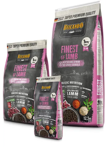 Belcando Finest GF Lamm 4kg - Getreidefreies Trockenfutter für Hunde, gefriergetrocknet mit hochwertigem Lamm, ideal für ausgewachsene Hunde kleiner bis mittlerer Rassen.