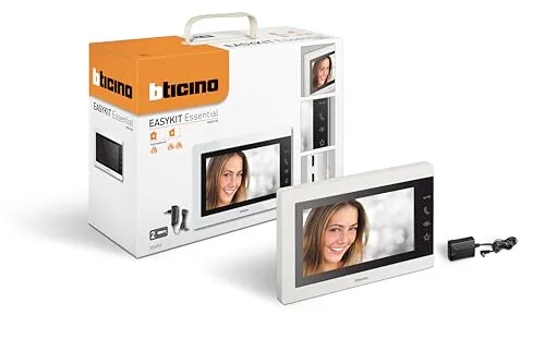 Bticino 333253 Video-Türsprechanlage für den Innenbereich, 2 Kabel, 7 Zoll (17,8 cm) in Farbe, mit Freisprecheinrichtung und Netzteil mit Plug-In-Stecker, Weiß