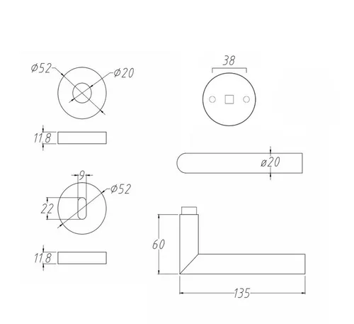 MeinTürgriff Drückergarnitur Toulouse Flachrosette weiß Türgriff eckig Rosettengarnitur