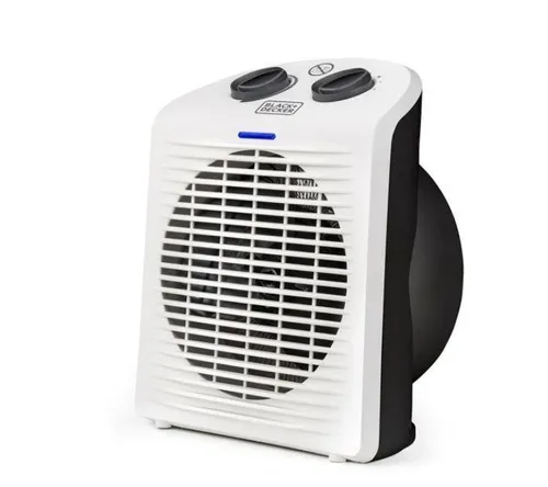 BLACK+DECKER BXSH2000E Heizlüfter - Badezimmer geeignet mit IP21 Schutz, 2 Heizleistungen 1000W/2000W und kompakt für jeden Raum