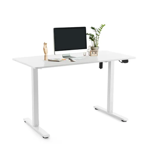 Elektrisch höhenverstellbarer Schreibtisch hjh OFFICE 120x60 - Kinderschreibtisch in Weiß, höhenverstellbar für ergonomisches Arbeiten, ideal für wachsende Kinder und flexible Nutzung.