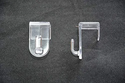 HOPEG 2er Set Fensterhaken Türhaken transparent | Klemmhalter | für Deko zum Aufhängen