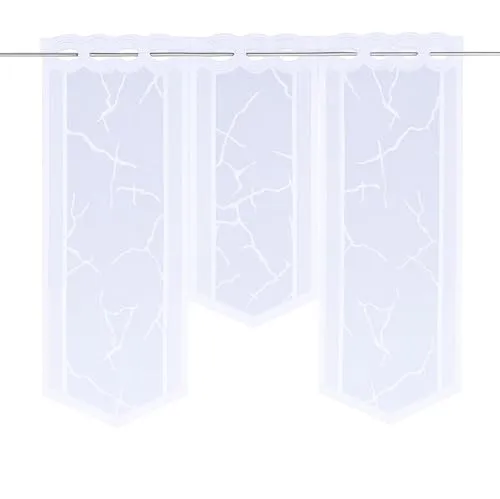 Clever-Kauf-24 Bistrogardine in Flächenvorhang Optik Jacquard abstrakt weiß BxH 90x80cm Schiebegardine 55724-0101