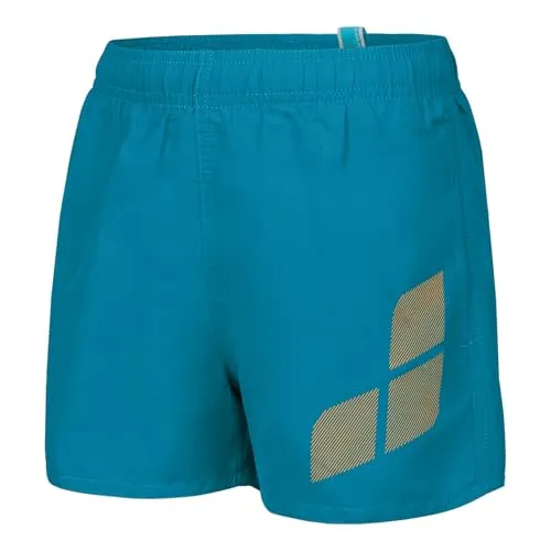 ARENA Jungen Badehose Badeshorts Swimshorts Beachwear Boy's Beach Short Logo, Farbe:Ozeanblau, Größe:140, Artikel:-830 Turquoise-Parrot