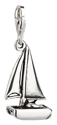 Charm Anhänger Katamaran aus 925 Sterling Silber (21x13mm)