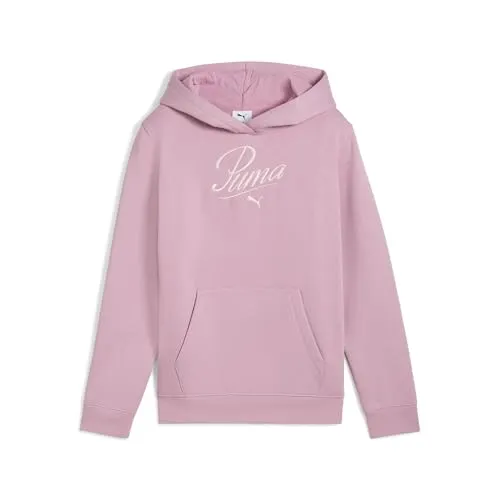 PUMA Kapuzensweatshirt ESS SCRIPT HOODIE FL G rosa 176 EU - Herren-Sweatshirt aus weichem Fleece, sportlicher Stil in Poised Pink mit praktischer Kängurutasche und Kapuze, ideal für Freizeit und Sport.