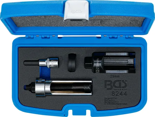 BGS Injektoren-Auszieher für Mercedes-Benz CDI-Motoren 4 teilig - Lagerabzieher für festsitzende Common Rail Injektoren, ideal für enge Platzverhältnisse. Perfekt geeignet für Mercedes-Benz CDI-Motoren 611, 612 und 613.