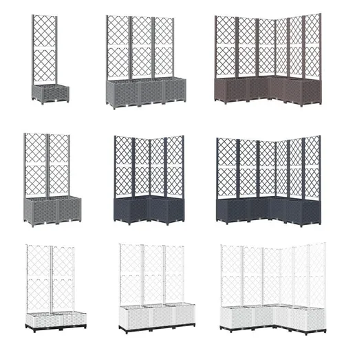 vidaXL Pflanzkübel mit Rankgitter in weiß von vidaXL