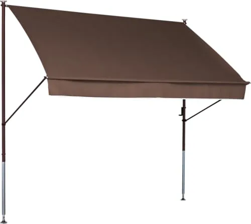 Angerer Klemmmarkise Style - 250 cm in Braun - Klemmmarkise in Braun, ideal für einfache Montage ohne Bohren. Perfekt für Terrassen und Balkone, bietet Schatten und Stil.