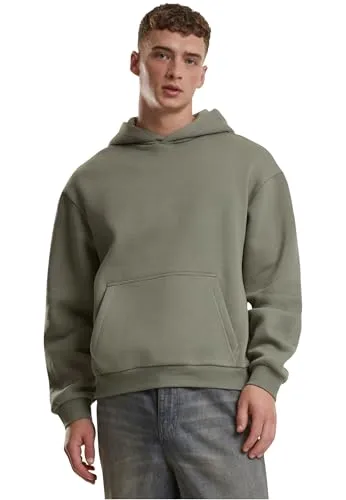 Urban Classics Men's TB6750-Fluffy Hoody Sweatshirt, Pale Olive, XXXL - Kapuzenpullover für Herren mit lässigem Oversize-Schnitt und hochwertigem Materialmix für höchsten Tragekomfort. Ideal für stilvolle Freizeitlooks und pflegeleicht.