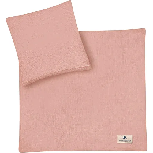 Julius Zöllner Bettwäsche Terra 100x135 + 40x60 - Bettwäsche aus 100% Musselin-Baumwolle in dusty rose, weich und atmungsaktiv, ideal für gemütlichen Schlaf in jedem Kinderzimmer.