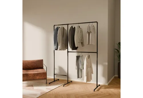 pamo. design Kleiderständer LAS, (Set, Kleiderstange ohne Bohren), Freistehender Garderobenständer, offener Kleiderschrank