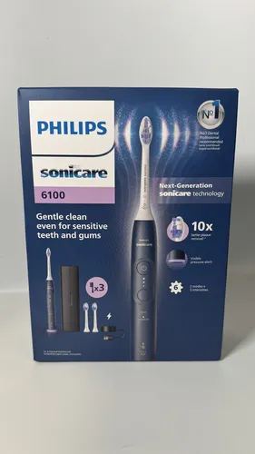 Philips Sonicare 6100 - Elektrische Zahnbürste HX7403/01 - Elektrische Zahnbürste in Marineblau mit Schalltechnologie für gründliche Reinigung und gesundes Zahnfleisch. Ideal für tägliche Mundpflege.
