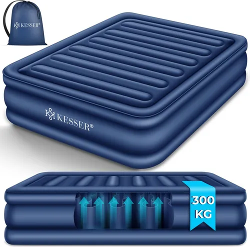 KESSER Luftbett mit eingebauter elektrischer Pumpe, Blau, Doppel