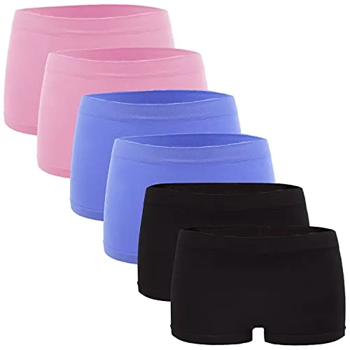 Fabio Farini Damen Panties 6er Pack Hipsters - Nahtlose Boxershorts aus weichem Microfaser-Gewebe, bieten optimalen Komfort und elegante Passform für den Alltag.