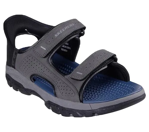 Skechers Herren Slip-Ins Tresmen Reece - Komfortable Wanderschuhe in Grau - Wanderschuhe für Herren mit Klettverschluss, ideal für den Alltag und Beruf, bieten höchsten Komfort und eine rutschfeste Gummisohle.