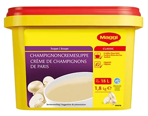Maggi Champignoncremesuppe, Feine Champignonsuppe, Vegetarisch, 1er Pack (1 x 1,8kg)