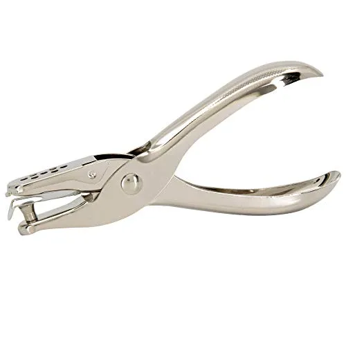 TRIXES Locher 6 mm für Papier & Karton silber | Robuster Locher für saubere Löcher in Dokumenten, Karten und Geschenkanhängern