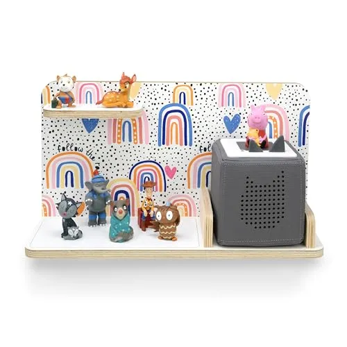 stadtecken Kinder Regal für Musikbox - Motiv After The Rain - Regal für Baby- & Kleinkinderzimmer, ideal für ca. 25 Tonies, mit Magnetfunktion und individuellen Gestaltungsmöglichkeiten.