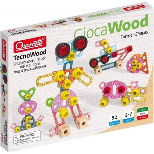 Quercetti 0733 Tecno Wood Play Holz Kreatives Kinder Bauen Spiel 3+ Jahre