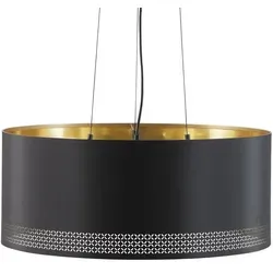 Schwarz Gold Glamour Pendelleuchte 3x40W E27 - Moderne Hängelampe für stilvolle Innenräume, ideal für Esszimmer und Lounges, mit elegantem Glamour-Stil und energieeffizienten E27-Leuchtmitteln.