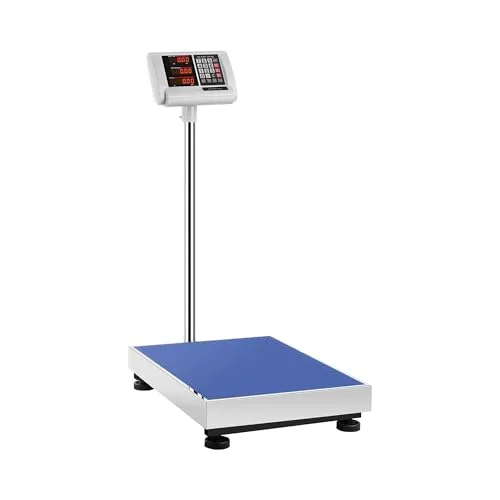 Steinberg Systems Präzisionswaage 300 kg/50 g - Feinwaage mit einer Wiegefläche von 45 x 60 cm, präzise Ablesung bis 300 kg, 10 Stunden Akkubetrieb, energiesparend und vielseitige Funktionen wie TARE und Zählen.