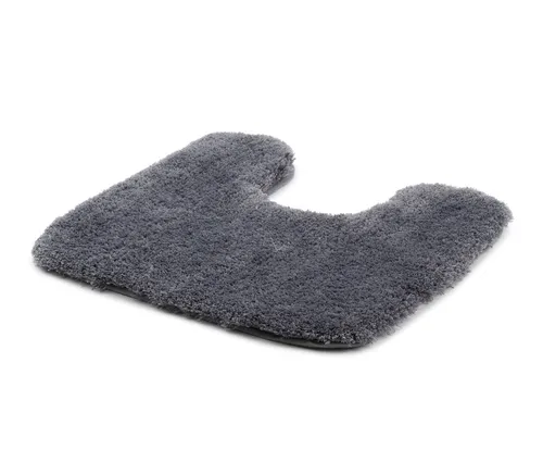 liebling Superior Badteppich mit Ausschnitt und Anti-Rutsch-Beschichtung, 100% Polyester (Mikrofaser), 50 x 45 cm, 30 Grad waschbar, Fußbodenheizung geeignet, Farbe: anthrazit