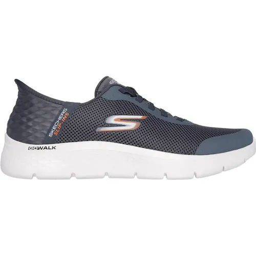 Skechers Herren Go Walk Flex Up Hands Free Slip-ins Sneaker - GRAU, 47.5 EU - Herren-Sneaker mit freihändigen Slip-Ins für müheloses Anziehen und einer leichten ULTRA GO-Dämpfung für optimalen Komfort bei jedem Schritt.