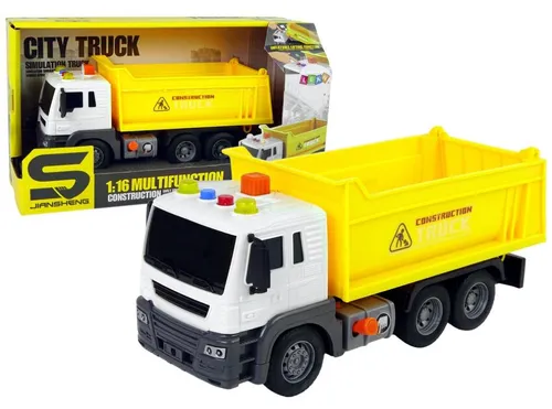 Leantoys Kipplaster 1:16 gelb – Baufahrzeug für kleine Bauprofis