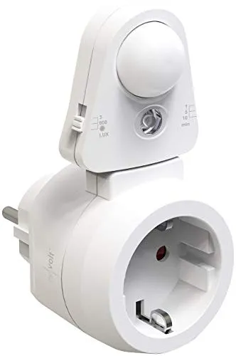 revolt Stecker Bewegungsmelder - Bewegungsmelder für Steckdosen mit PIR-Sensor, schaltet Geräte bei Bewegung ein und hat eine einstellbare Leuchtdauer von bis zu 10 Minuten. Ideal für energieeffiziente Nutzung im Innenbereich.