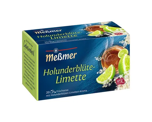 Meßmer Tee, Meßmer Holunderblüte Limette Früchtetee aromatisiert blumig 45g