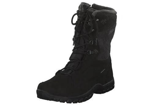 Lico MAIKE Damen Schneestiefel - Wasserdicht und Rutschfest, Schwarz/Grau, 37 EU - Wanderschuhe für winterliche Outdoor Aktivitäten. Die Comfortex Membran hält Ihre Füße trocken, während die rutschfeste Gummisohle für Sicherheit sorgt.