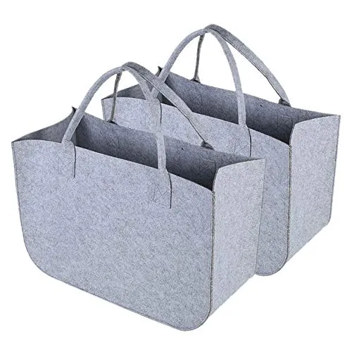 Einkaufstasche Filz Grau Groß – Robuste Filztasche für Kaminholz