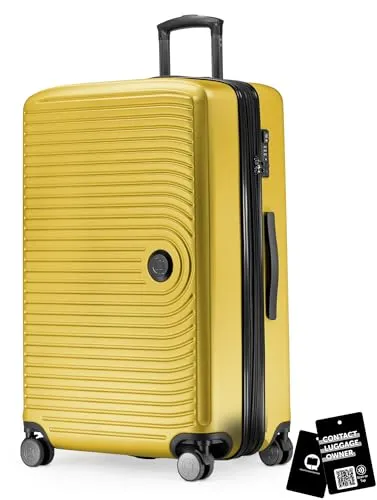 Hauptstadtkoffer Mitte - Großer Hartschalenkoffer mit TSA und digitalem Namensschild - Idealer Reisebegleiter mit 77 cm, erweiterbar auf 130 Liter. Der Koffer bietet ein sicheres digitales Hangtag für anonymen Kontakt und ist aus robustem, leichtem ABS-Material gefertigt. Komfortable Handhabung dank 4 leisen Doppelrollen.