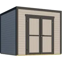 Weka Gartenhaus Batu 2 Flachdach Light Grey 250 cm x 250 cm - Holz-Gartenhäuser mit modernem Design, ideal als Hobbyraum oder Stauraum. Robuste 28 mm Wände aus nordischer Fichte und witterungsgeschützter Bodenrahmen sorgen für Langlebigkeit und Stabilität.