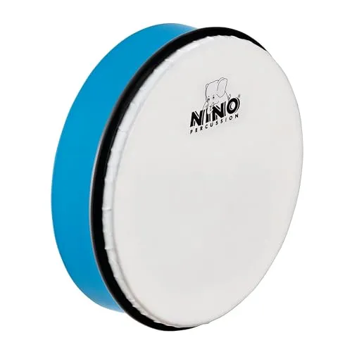 Nino ABS-Handtrommeln blau, Durchmesser 20 cm - Percussion-Instrument mit kraftvollem Sound, extrem strapazierfähig und ideal für Musik-Kurse. Leichtes Design ermöglicht kreatives Spielen und Spaß im Unterricht.