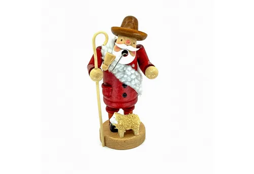 Kaladia Räuchermännchen Schäfer - aus Holz - ca. 14 cm - für Räucherkerzen Größe M, Ideale Dekoration für Tisch, Schrank und mehr - als Geschenk geeignet