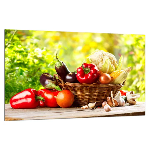 Herdabdeckplatte Ceranfeldabdeckung Spritzschutz Glas 80x52 Gemüse