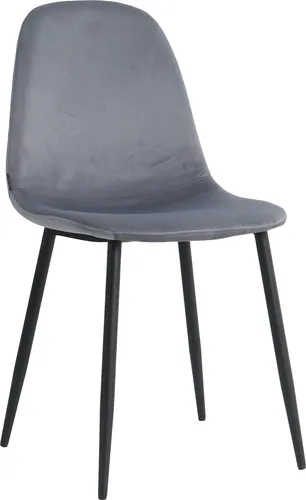 Lina® Napoli Esszimmerstuhl, komfortabler Sitz für Wohnzimmer und Esszimmer, Samtbezug - 1er Set - Grau