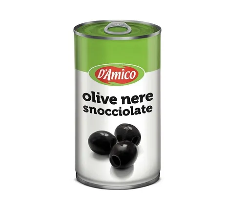 D'Amico Olive Nere Snocciolate Entkernte Schwarze Oliven 350g Dose