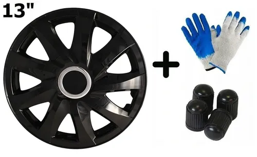 Radkappen Radzierblenden Radblenden 4x Stück Drift Schwarz Lackiert NRM 13