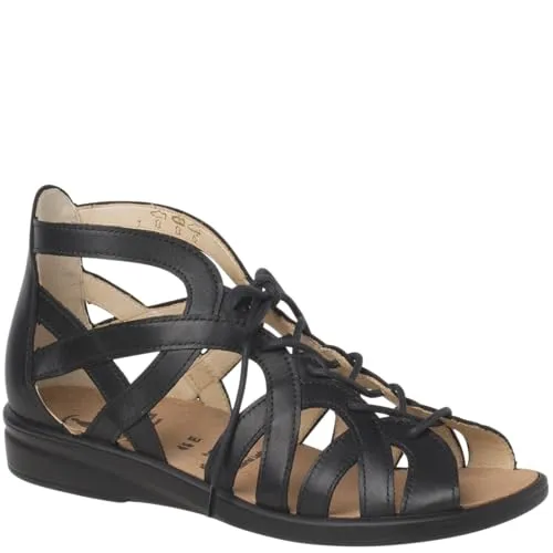 Ganter Sonnica Sandalette - Wanderschuhe mit 1.6 cm Absatzhöhe, aus hochwertigem Glattleder in schwarz, ideal für komfortable Spaziergänge und Freizeitaktivitäten.